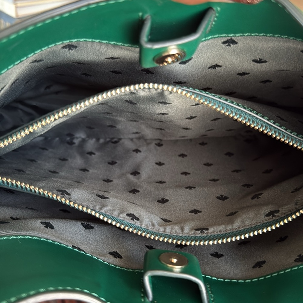 KATE SPADE ♠️ New York "Aster" 💚DEEP JADE GREEN💚LEATHER SHOULDER BAG 🌟EUC🌟 - Picture 14 of 17